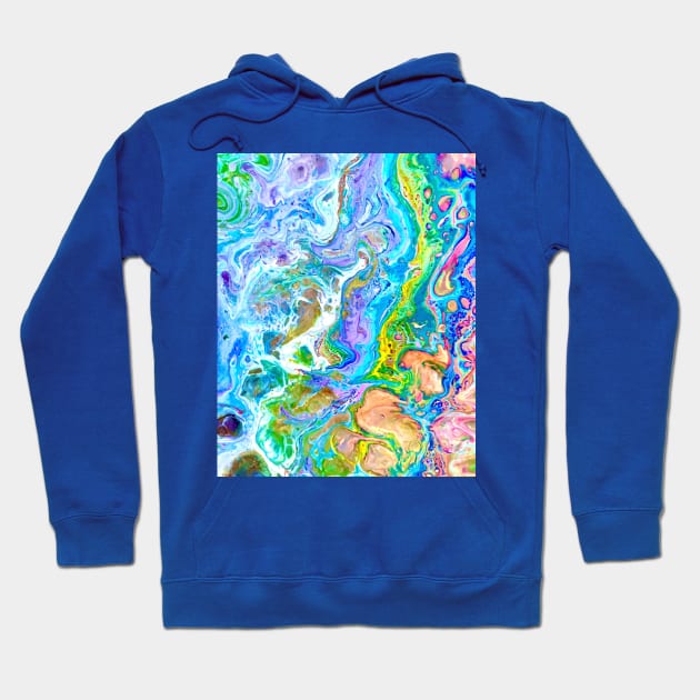 Pastel abstract acrylic pour Hoodie by baksuart